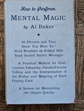 How to Perform Mental Magic by Al Baker 1st Ed., 1949 Dust Jacket