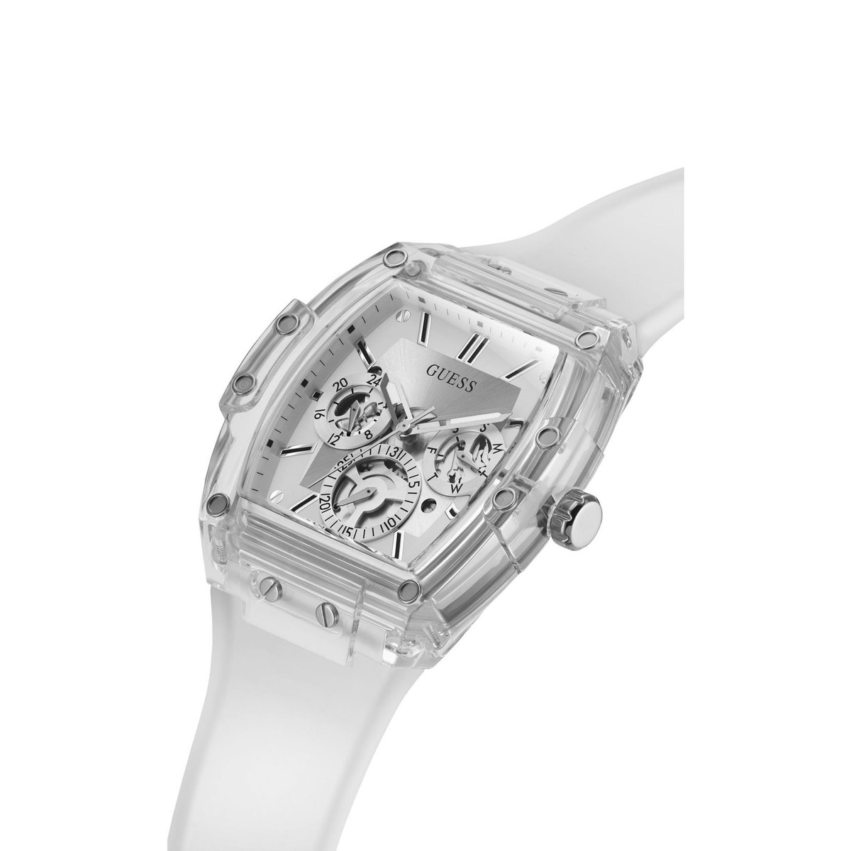 Guess Men's Phoenix MultiFunction White Rubber Strap Watch - GW0203G1 NEW View 5