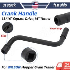 Crank Handle For WILSON Hopper Grain Trailer 13/16" Square Drive 14" Throw Steel