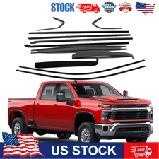 Window Decor Trim Strip Cover Black For Chevrolet Sonod HD2500/3500 2019-2025