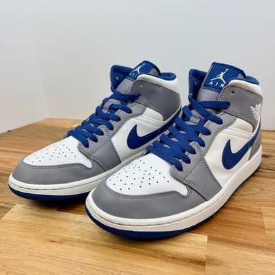 Nike Air Jordan 1 Mid Cement True Blue White Grey Mens DQ8426-014