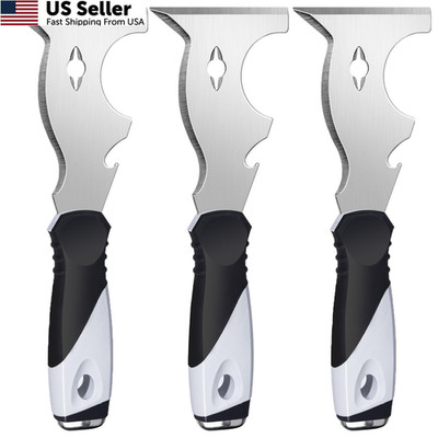 Mister Rui Paint Scraper, 3 Pack Multi Use Tools Putty Knife 10 in 1,... 