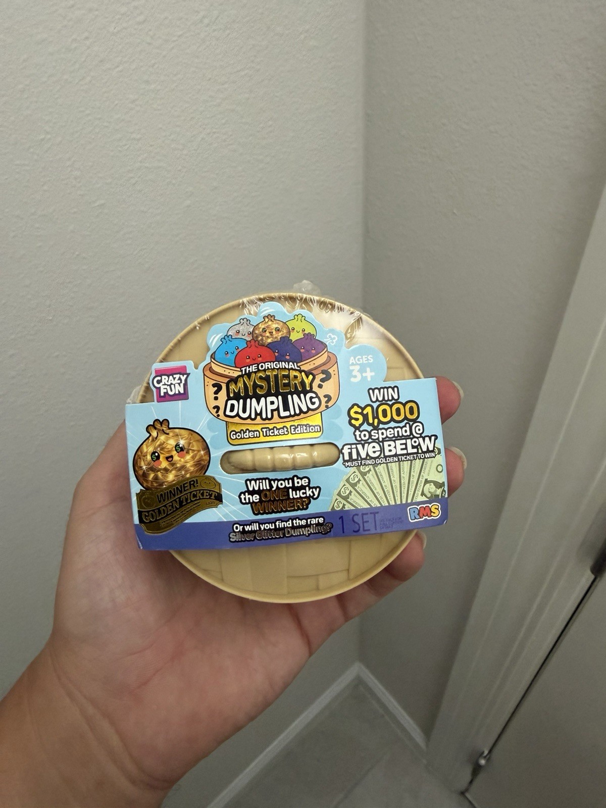 Five Below GOLDEN TICKET Dumpling Squishy RMS - NEW IN HAND SHIPS TODAY