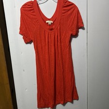 Y2K Peasant Ladies Orange Short Sleeve Mini Dress Large Retro