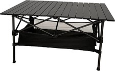 Mesa de Camping Plegable Mesa de Picnic Baja con Grandes Bolsas de Almacenamiento y Transporte