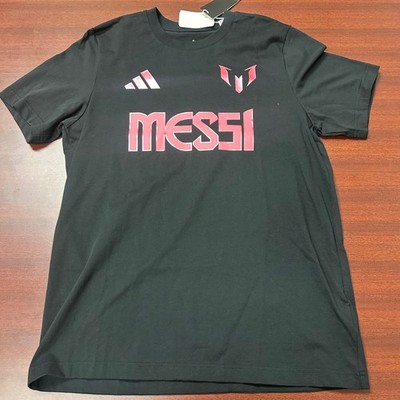 Adidas Messi N&N GT Black T Shirt Mens Medium Soccer Graphic Tee New $35