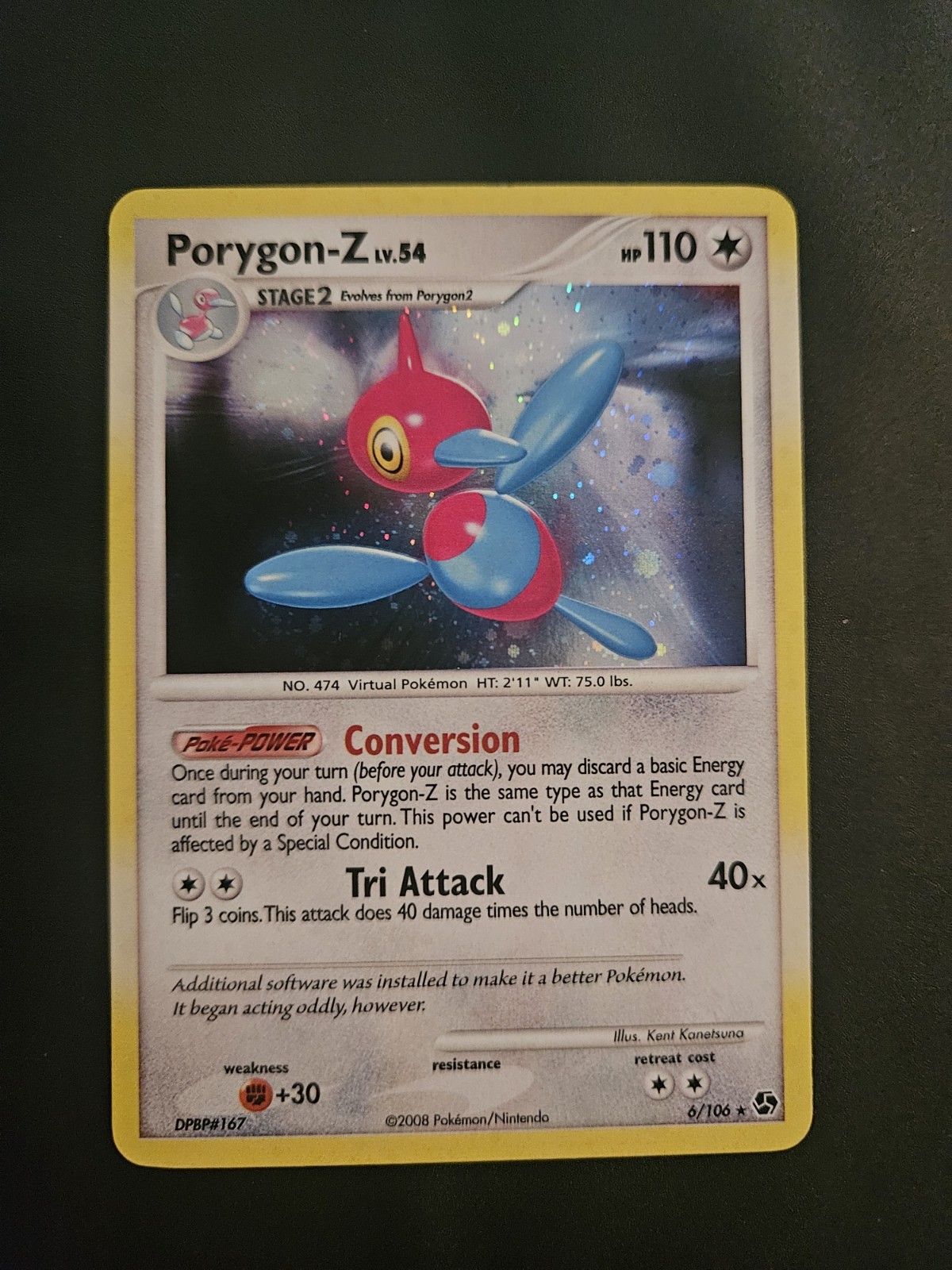 Porygon Z Lv 54 Holo 2008 Pokemon 6/106 Star Card