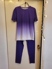 Purple ombre Gym set exercise running yoga outfit sweat wicking