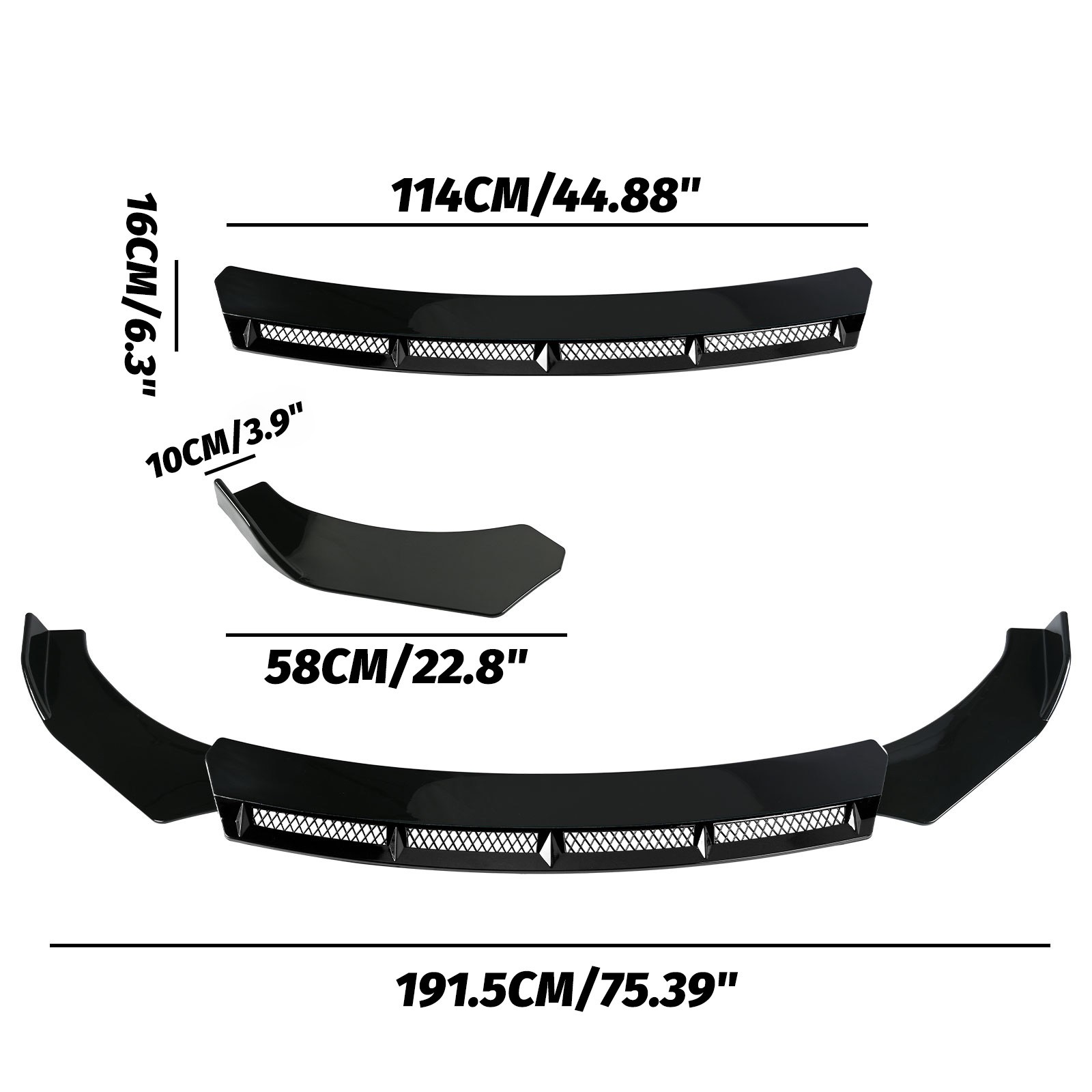 For Chevrolet Malibu Front Bumper Lip Chin Spoiler Splitter Body Kit Gross Black