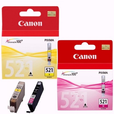 Original Canon CLI-521 Drucker Tintenpatrone Farbe Magenta oder Gelb NEU ohne Karton