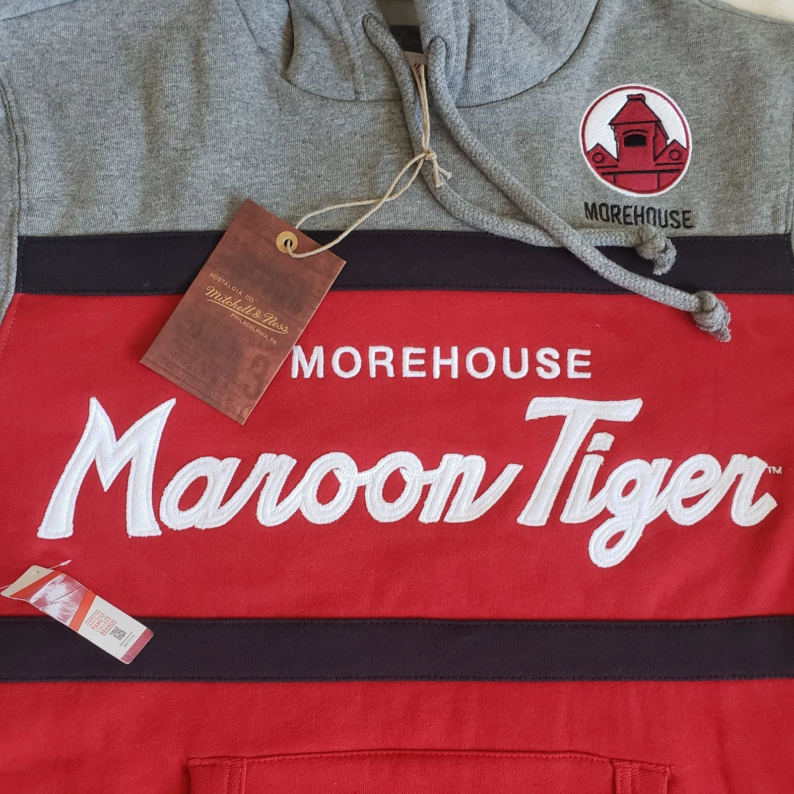 Felpa con cappuccio pullover uomo Mitchell & Ness Maroon Moreho Maroon Tigers Head Coach