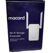 Macard RE1200 White Wireless Booster WiFi Signal Range Dual Band Extender {Z}