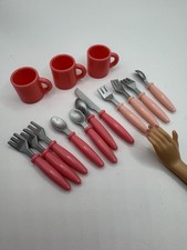 Vintage Tyco Kitchen Littles Utensils Silverware Barbie HTF RARE PINKS