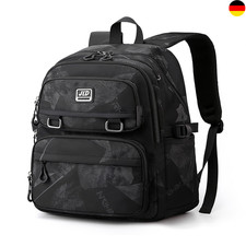 Schulrucksack für Teenager Jungen, Wasserdicht 32x22x45 cm Schwarz Schule Arbeit
