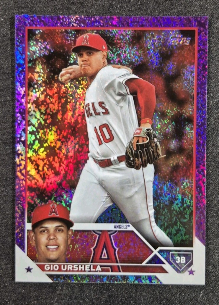 2023 Topps Update Gio Urshela Purple Foil /799 Angels MLB Card
