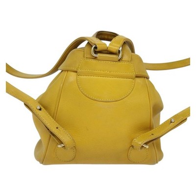 Christian Dior Backpack Leather Gold Yellow Auth BA2068 | eBay display picture 1