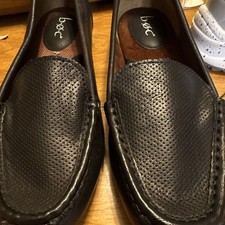 b.o.c Women's Black Leather Slip-On Loafer Flats Round Toe US 8 M