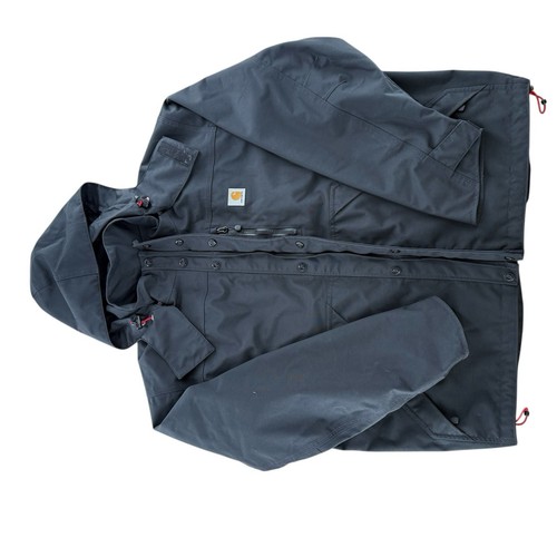 Carhartt Shoreline Storm Defender Jacket Men’s Large Black Hooded Waterproof - Bild 6 von 20