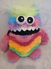 cute cuddly rainbow coloured worry monster, approx 10 inches