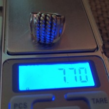 925 Sterling Silver Wide Band Ring Size 6 No Stone, braid design Band