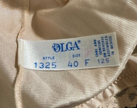 Vintage Olga 1325 Nylon Full Slip Lace Hem Champagne USA Made Size 40 F Sexy