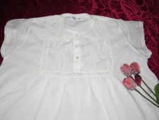 Powell Craft Nightdress nightgown tiny pearls 100% Cotton One Size Bust to 44"