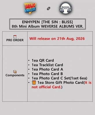 ENHYPEN [THE SIN : BLISS] 8th Mini Album WEVERSE Ver/QR Karte+8