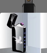 Lighter Rechargeable Plasma Windproof USB Electric Flameless Dual Arc Cigarette