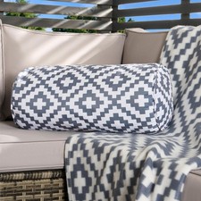 OHS Geometric Garden Bolster Cushion Outdoor Filled Pillow Back Neck Support