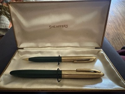 Vintage Shaffer Snorkel Fountain Pen /Pencil Set 14k Nib Made In USA