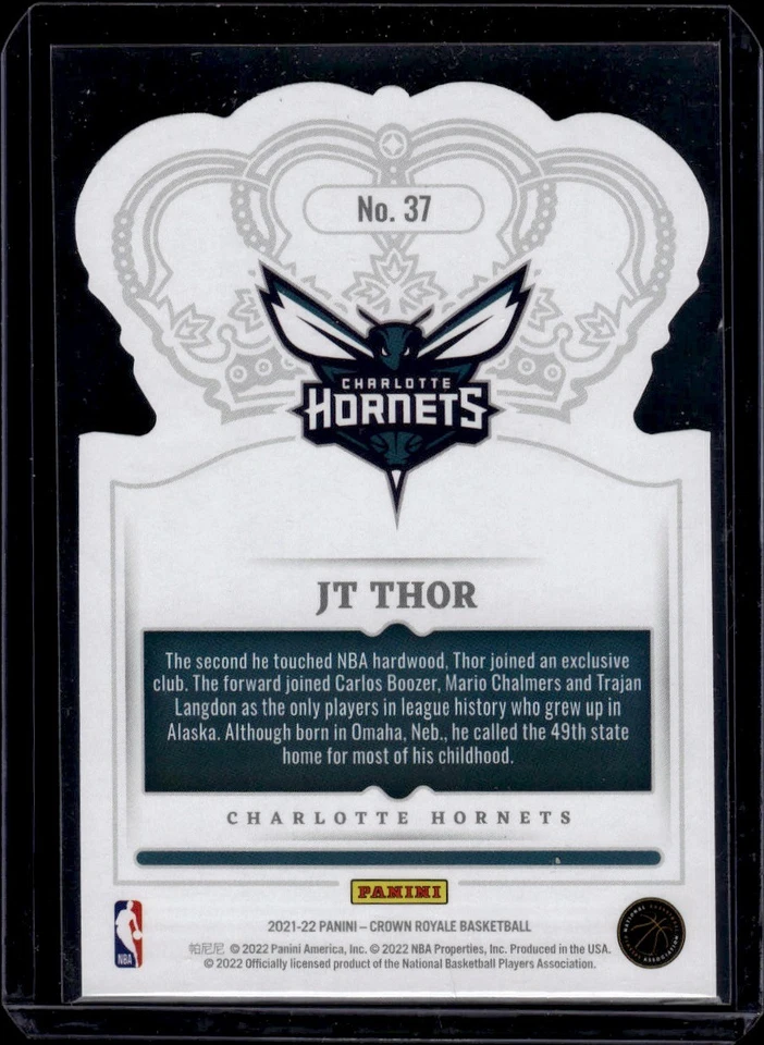 2021-22 Panini Crown Royale #37 JT Thor Charlotte Hornets - Image 2 of 2