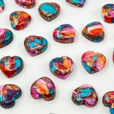 SPINY PURPLE DALIHA COPPER TURQUOISE CABOCHON HEART SHAPE LOOSE GEMSTONE