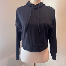 All in Motion Black Active Cropped Hoodie Pullover Size XS