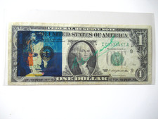 a)ANDY WARHOL: US 1$ BANKNOTE ORIGINAL SIGNIERT, ZERTIFIZIERT, USPS- FEB 10.1987