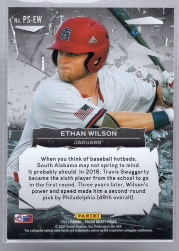 * 2021 Panini Prizm Draft Picks - Power Surge #PS-EW - ETHAN WILSON - Picture 2 of 2