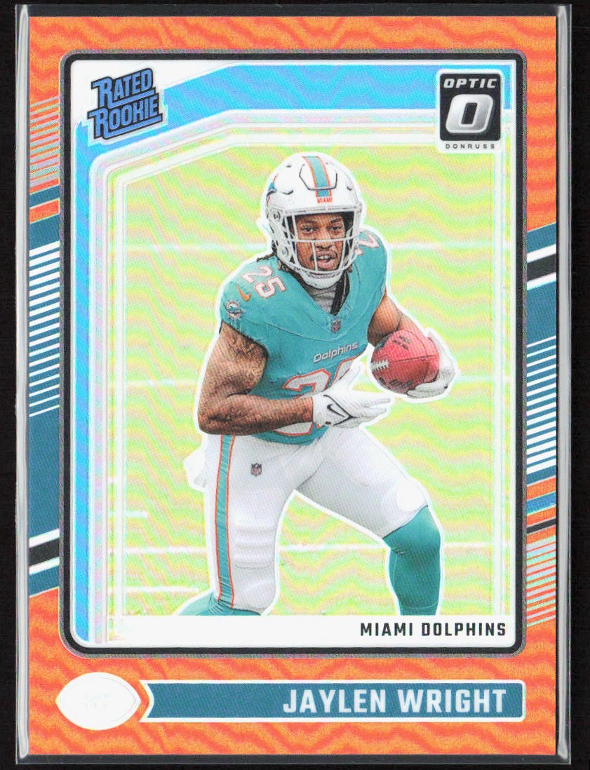 2024 Donruss Optic Jaylen Wright Orange Prizm Rookie /249 #249 Dolphins