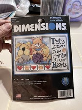 New Dimensions "Pets Leave Paw Prints On Our Heart" Cross Stitch Kit