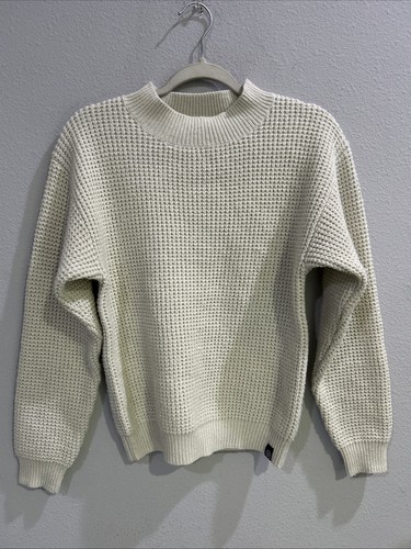 Long Wharf Supply Co Women’s Ivory Mock Neck Knit Long Sleeve Sweater Size S