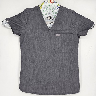 Figs Scrub Top Womens XS Catarina One Pocket Heather Gray Healthcare Nurses