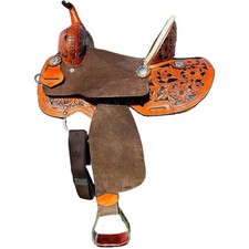 Barrel Racing Hand-Tool Leather Western Horse Saddle Racer Equestrian Trail Tack