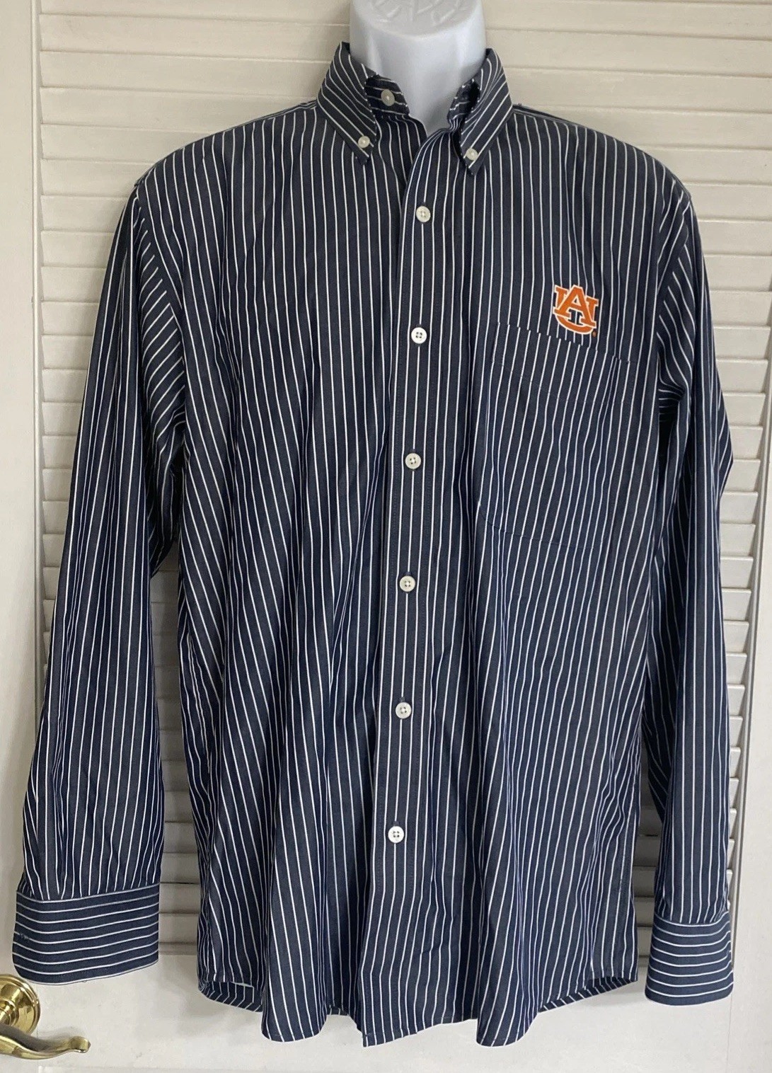 Men's Antigua Auburn Tigers Long Sleeve Button Down Dress Shirt, Small