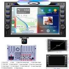 6.2" Double 2Din Car Stereo Carplay GPS Radio Touch Screen CD DVD Player CAMERA