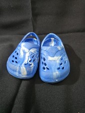 Baby Unisex Unbranded Slip On Clog Shoes Size 3 Blue & White Made In USA