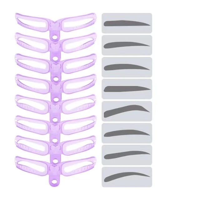 8 Styles Eyebrow Shaping Stencils Grooming Shaper Template Makeup Tool Kit - Image 3 of 4