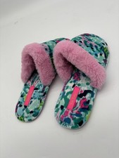 LILLY PULITZER Plush Clara Slippers Slide DIVE BAR Women's Sz 9/10 010491