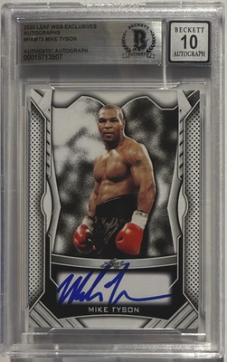 #ad Mike Tyson Signed LEAF Web Exclusives Trading Card #PAMT3 Beckett BAS Auto 10 $198.95