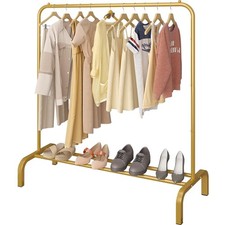 Kleiderständer Metall 110 cm Kleiderstange Garderobe Gold Schuhregal