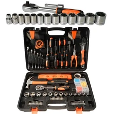 141 Piece Tool Set Auto Repair Tool Socket Wrench Household Portable Toolbox