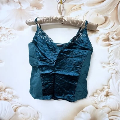MEXX Bustier-Trägertop türkis Spitze Größe M Korsett-Stil Dessous Camisole - Bild 1 von 4