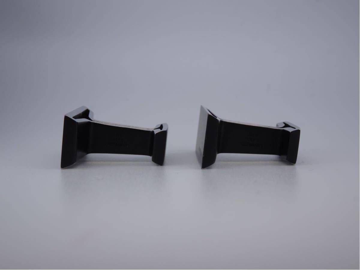 Montblanc Black Rectangular Cufflinks In Steel Ma… - image 5